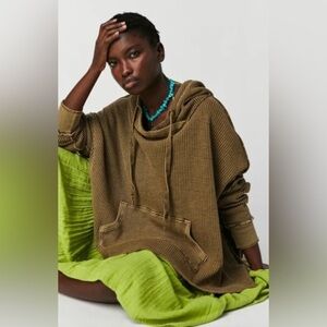 Olive Green Free People GANNET pullover